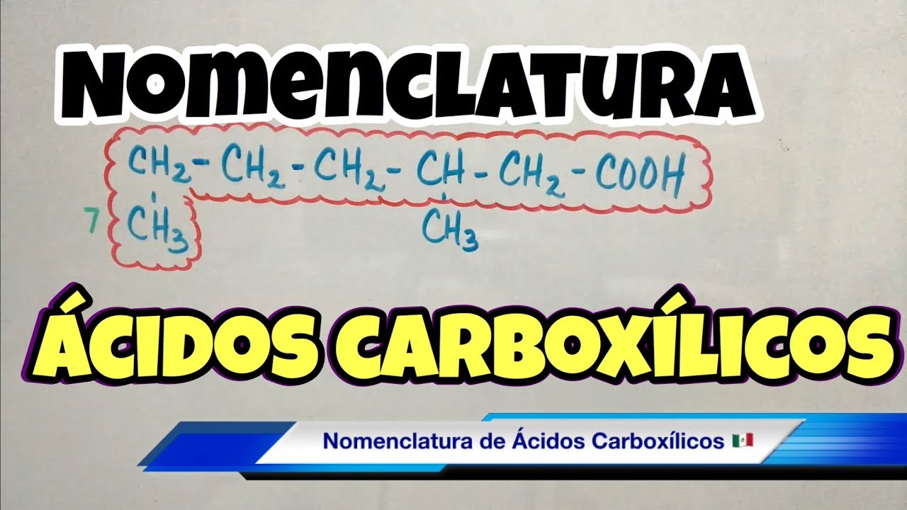 Nomenclatura de ÁCIDOS CARBOXÍLICOS (fórmula y nombre)