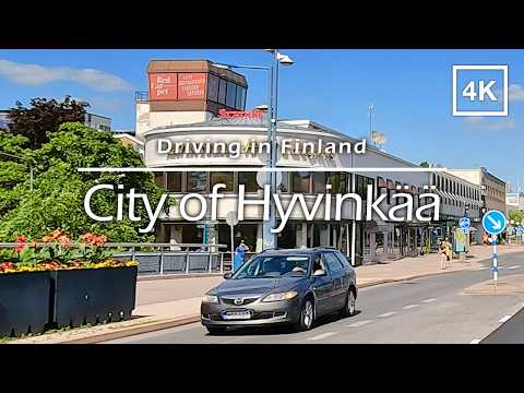 Driving in Hyvinkää city center and neighbourhood area, Finland - 4K