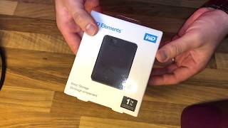 Video thumbnail for WD 1TB Elements Portable External Hard Drive - USB 3.0, for PC, Xbox etc. unboxing and instructions by Pduesp