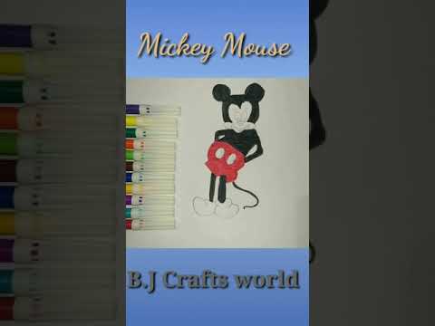 Mickey Mouse drawing | Funny pregnant Mickey mouse | YT Shorts | B.J Crafts world #Shorts