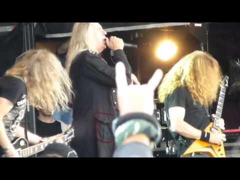 Saxon with Dave Mustaine - Denim and Leather at Bloodstock, England, 10th August 2014