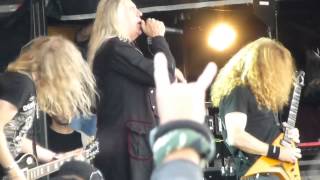 Saxon with Dave Mustaine - Denim and Leather at Bloodstock, England, 10th August 2014
