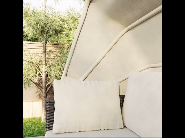 3 Seater Black Rattan Modular Cube Sun Lounger Garden Sofa Set with Sun Shade