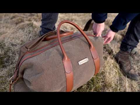 Weekender »David« (L) - Handgemachte vintage Reisteasche, Reteo-Look, Leder, Oliv-Grün | DRAKENSBERG