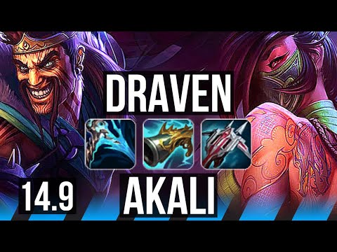 DRAVEN vs AKALI (MID) | Rank 7, 9 solo kills, 52k DMG | TR Challenger | 14.9