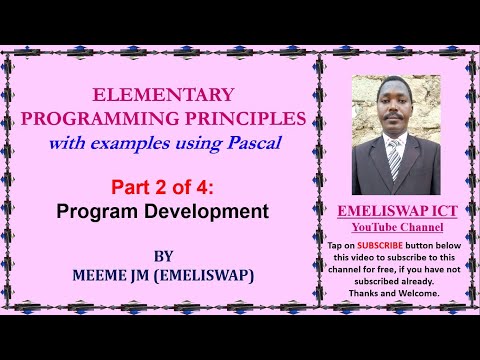 Elementary Programming Principles Program Development Life Cycle