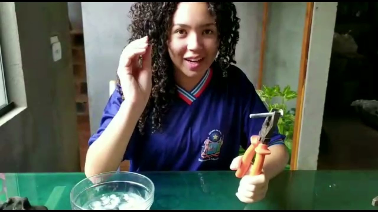 FÍSICA. Dilatação termica. Experimento realizado pela aluna do boanovense.