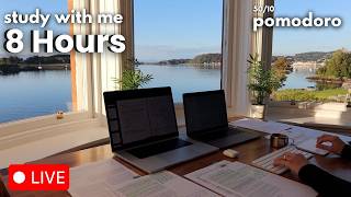 LIVE | 14 HOUR STUDY WITH ME | Pomodoro 50/10, Rain Sounds, Deep Work Focus, Cozy UK Ambience
