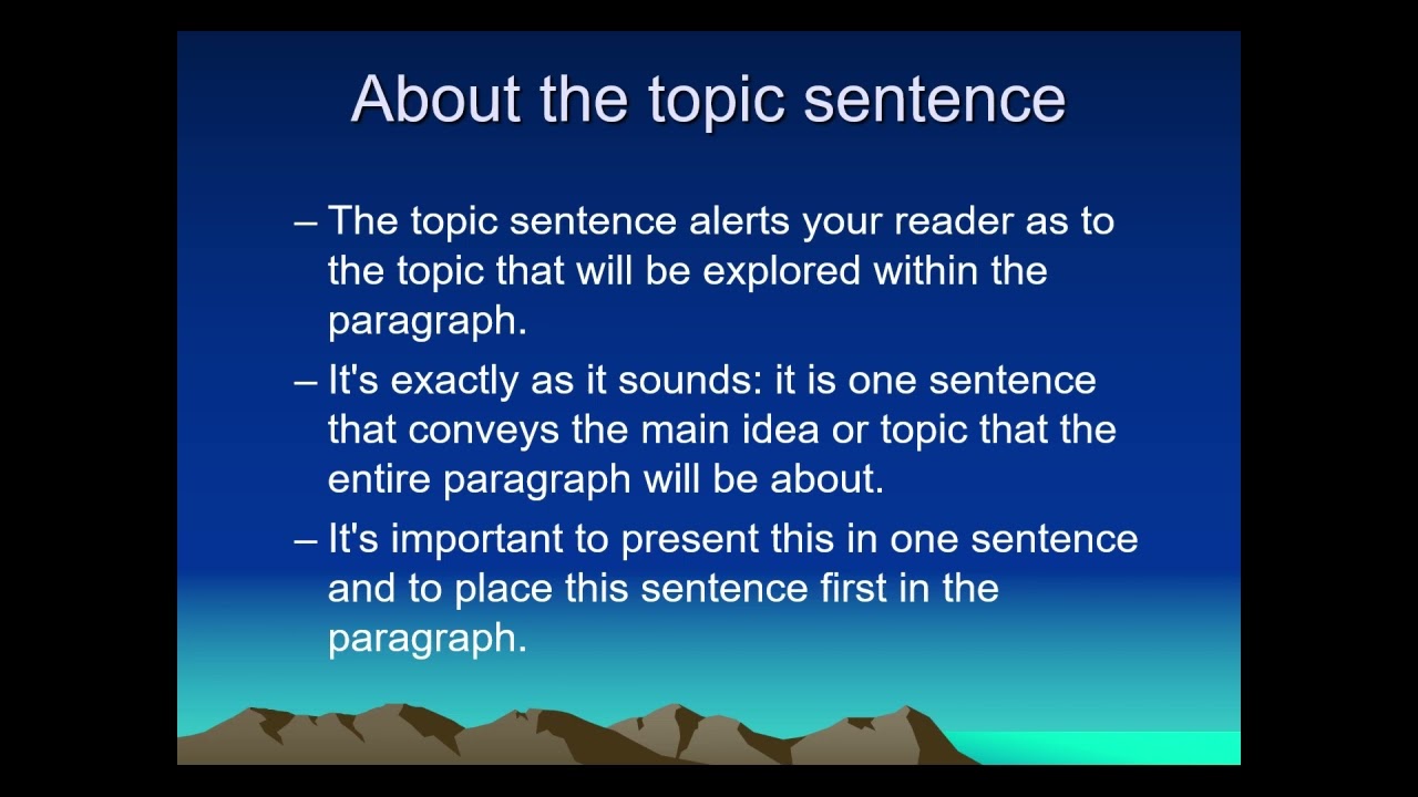 Thesis Statements and Topic Sentences PowerPoint