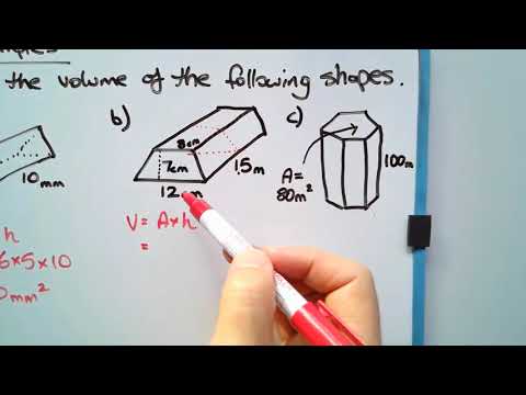 How to find volume of prism using rule V=Ah (triangular, trapezoidal, hexagonal prism examples)