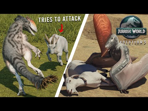 ALL CARNIVORES killing the GOAT animations 🐐💥 - Jurassic World Evolution 3
