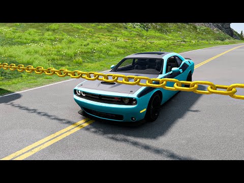 Cars vs Chain - BeamNG DRIVE