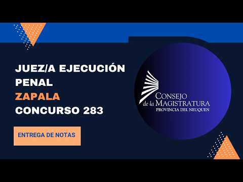 Juez/a de Ejecución Penal del Interior. Zapala. Entrega de notas