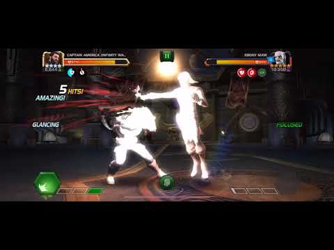 Beat Ebony Maw in 24 second with Captain America IW - Marvel Contest Of Champions