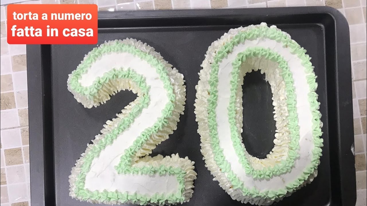 Torta a forma di Numero! Senza STAMPO con Pan di spagna e Crema chantilly - con crema pasticcera