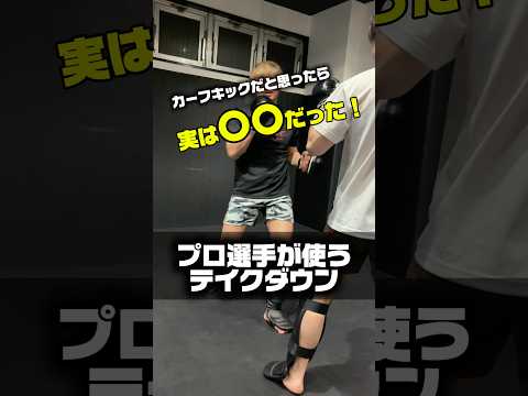 カーフキックだと思ったら〇〇だった！プロ選手が使うテイクダウン！た！プロ選手が使うテイクダウン！ #キックボクシング #格闘技 #ミット打ち #mma #総合格闘技 #rizin #カーフキック