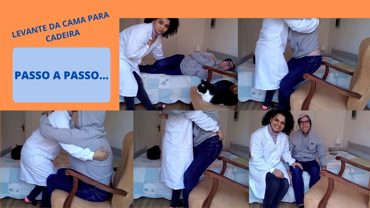 Como levantar idoso acamado e Transferência para cadeira