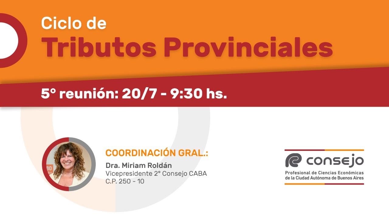Ref. 2617NV. Ciclo Tributos Provinciales 5° Reunión 2026