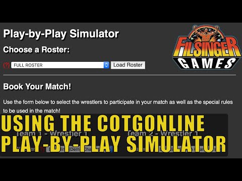 COTGOnline.com Play-By-Play Simulator HOW TO | Filsinger Games | Promoter Toolbox LIVE