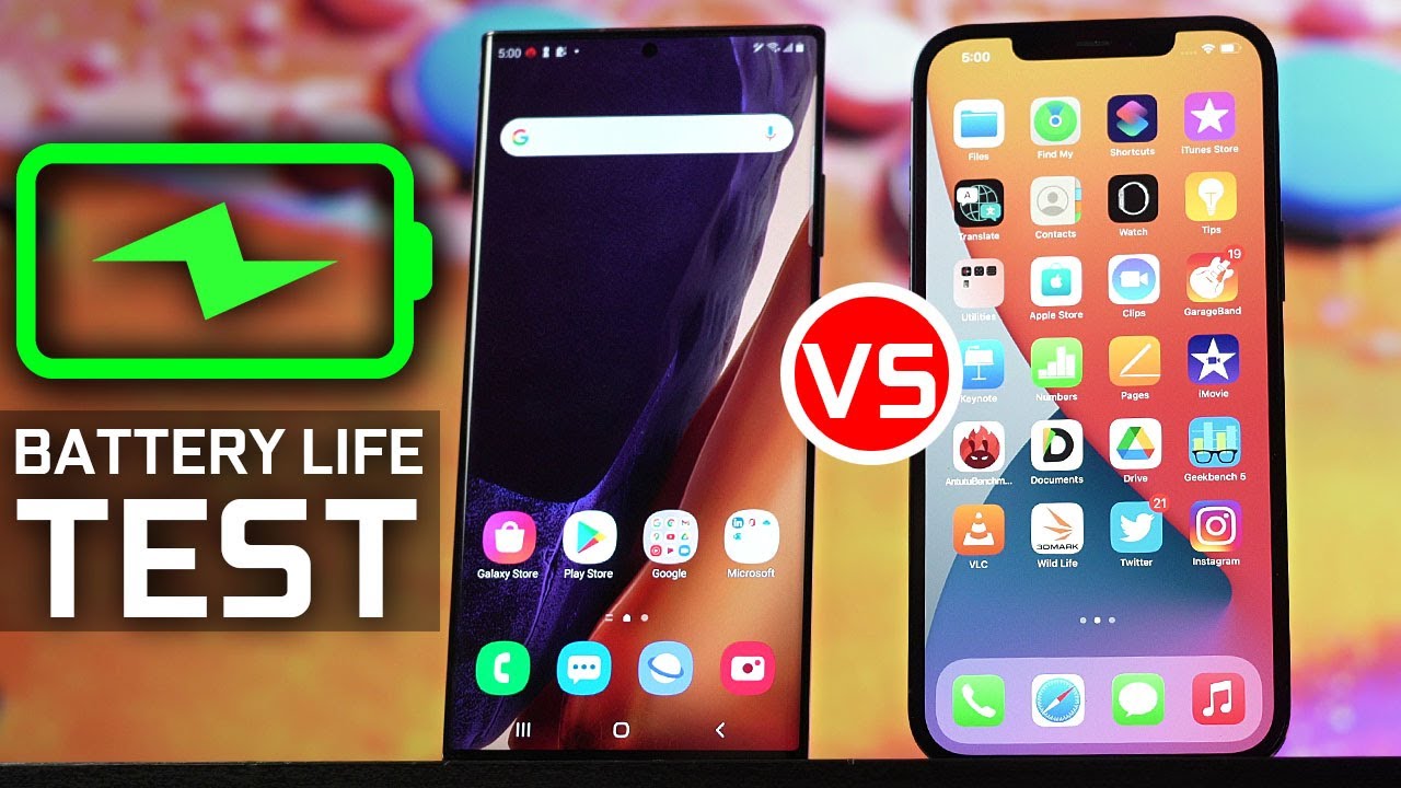 iPhone 12 Pro Max vs Samsung Note 20 Ultra - Battery Life Test