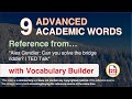 9 Advanced Academic Words Ref from "Alex Gendler: Can you solve the bridge riddle? | TED Talk"