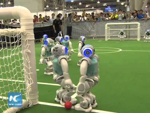 Robots take the soccer pitch at RoboCup 2015