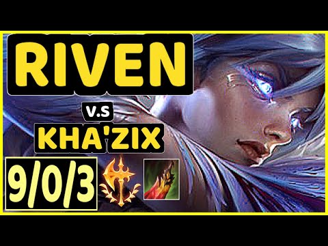 REVENGE (RIVEN) vs KHA'ZIX - 9/0/3 KDA JUNGLE CHALLENGER GAMEPLAY - NA