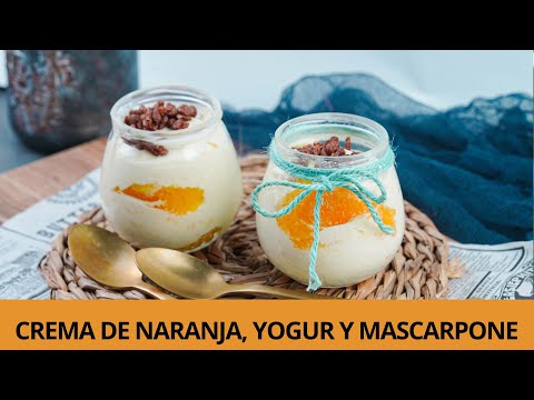 Postre de naranja, yogur y mascarpone