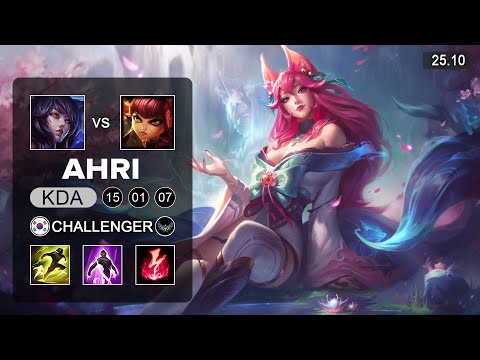 Ahri vs Annie Mid - KR Challenger - Patch 25.10 Season 15