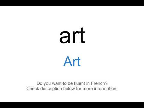 How to say "Art" in French | art