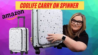 Coolife Luggage Suitcase Piece Set Carry On ABS+PC Spinner