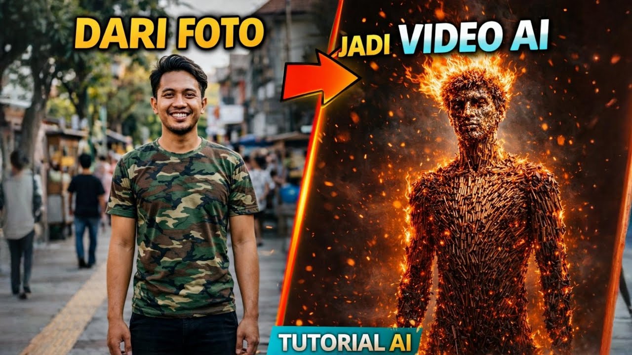 Tutorial AI: Ubah Foto Jadi Video Patung Korek Api Terbakar