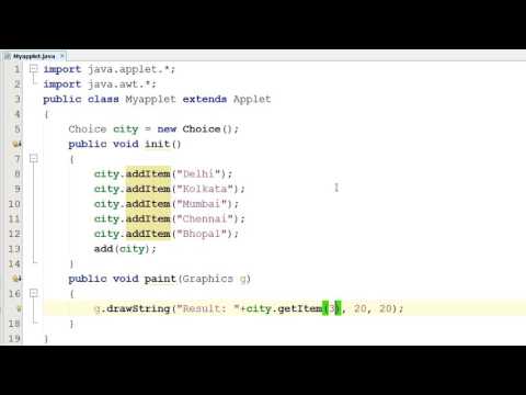 Choice in Java Applet Hindi