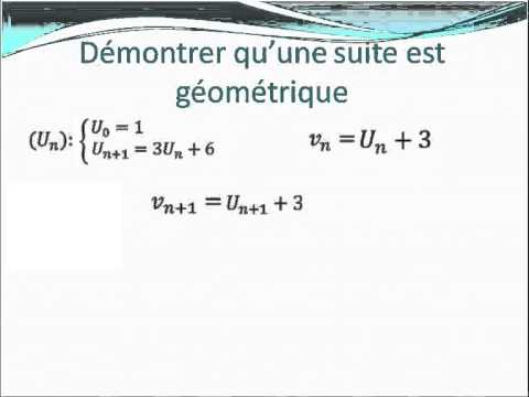 comment démontrer qu'une suite est geometrique