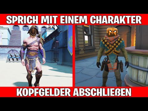 SCHLIEßE KOPFGELDER AB ☆ SPRICH MIT EINEM CHARAKTER ☆  WOCHE 1 HERAUSFORDERUNGEN ☆ FORTNITE DEUTSCH