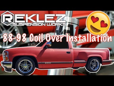 1988-1998 Coil Over 4/6 Drop Kit Rear Adjustable Shocks QA1 OBS Single Cab Step Side
