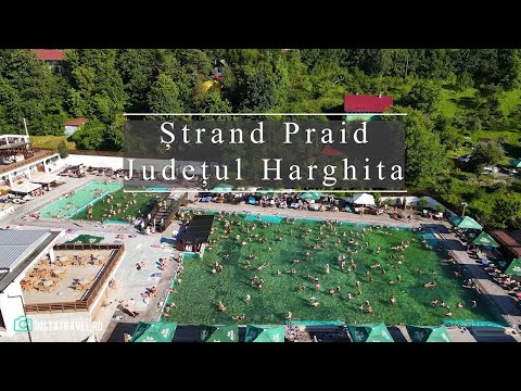 Ștrand Praid – Cel mai mare ștrand cu apă sărată din România - județul Harghita - video dronă