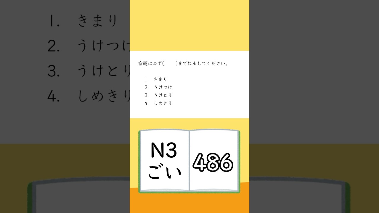 JLPT【N3】Vocabulary - 486