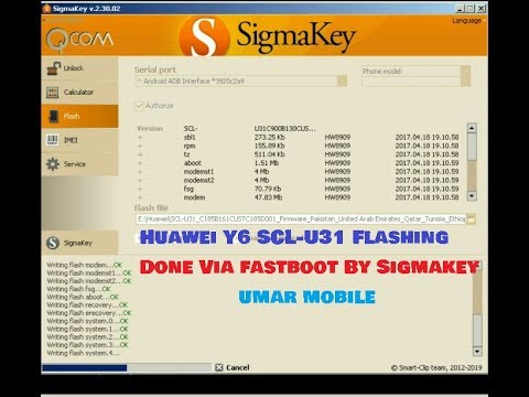 Huawei Y6 SCL-U31 Flashing Done Via fastboot By Sigmakey