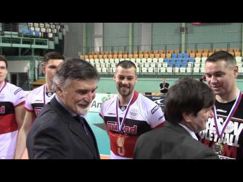 Slovenský pohár 2016 - dekorácia víťaza VK MIRAD PU Prešov