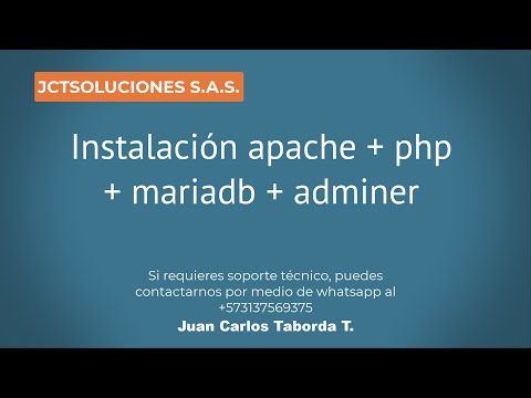 Instalación apache + php + mariadb + adminer