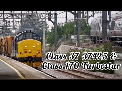 Class 37 37425 "Sir Robert McAlpine/Concrete Bob" & Class 170 Turbostar at Nuneaton