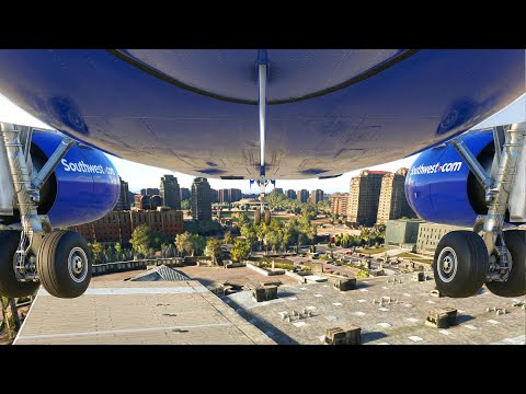 TOO LOW! ⚠️ Plane Almost Hits a Building on Final Approach!