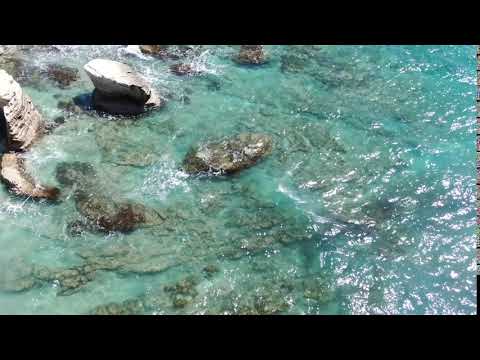 video from above sea coast aerial view flying over coastline landscape mediterranean