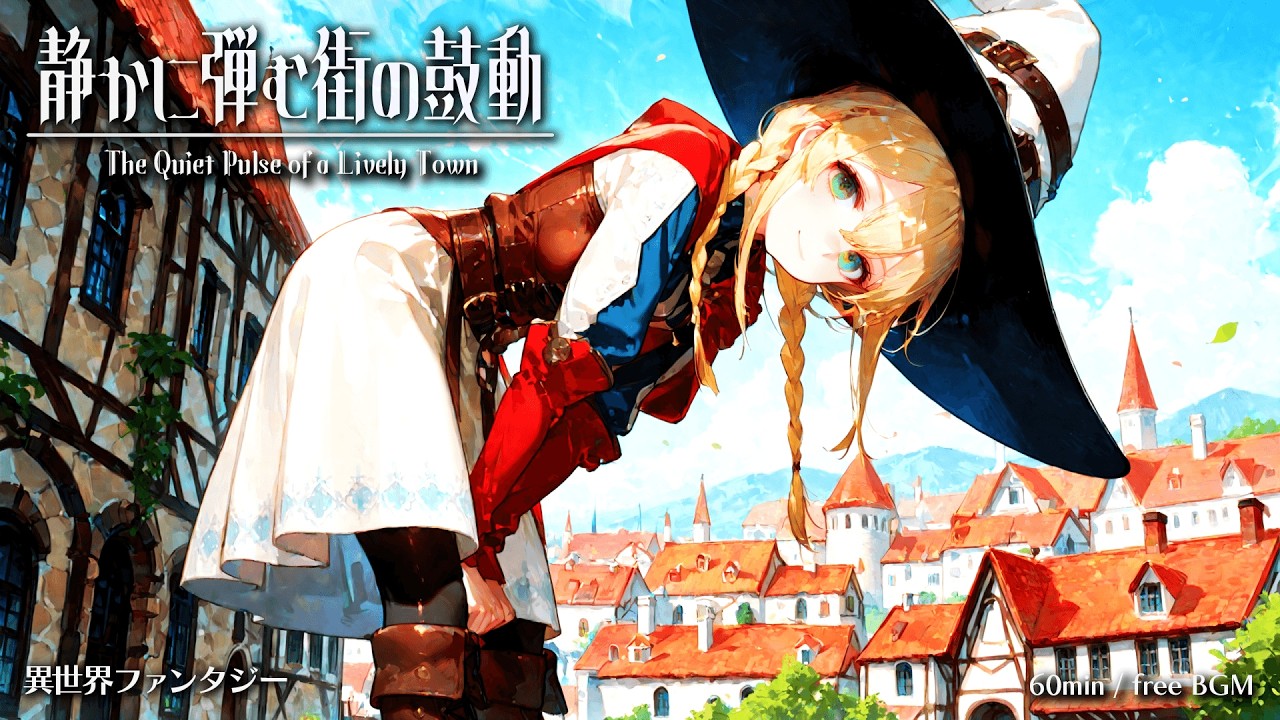 【Isekai Fantasy Music】The Quiet Pulse of a Lively Town【Free BGM / 60min】