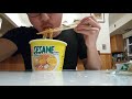 5 Minutes Of Me Eating Ottogi Sesame Flavor Noodle Bowl Contains Egg Block