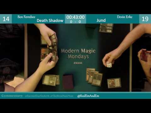 Modern Magic Mondays 4/24 Round 4 Death Shadow vs Jund