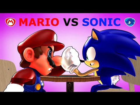 Mario V.S. Sonic - Cartoon Arm Wrestling Episode 1 [Animation]