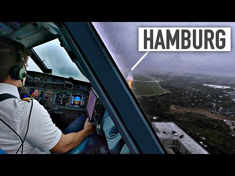 Bad weather for landing in Hamburg! I'll take you with me into the cockpit! AeroNewsGermany