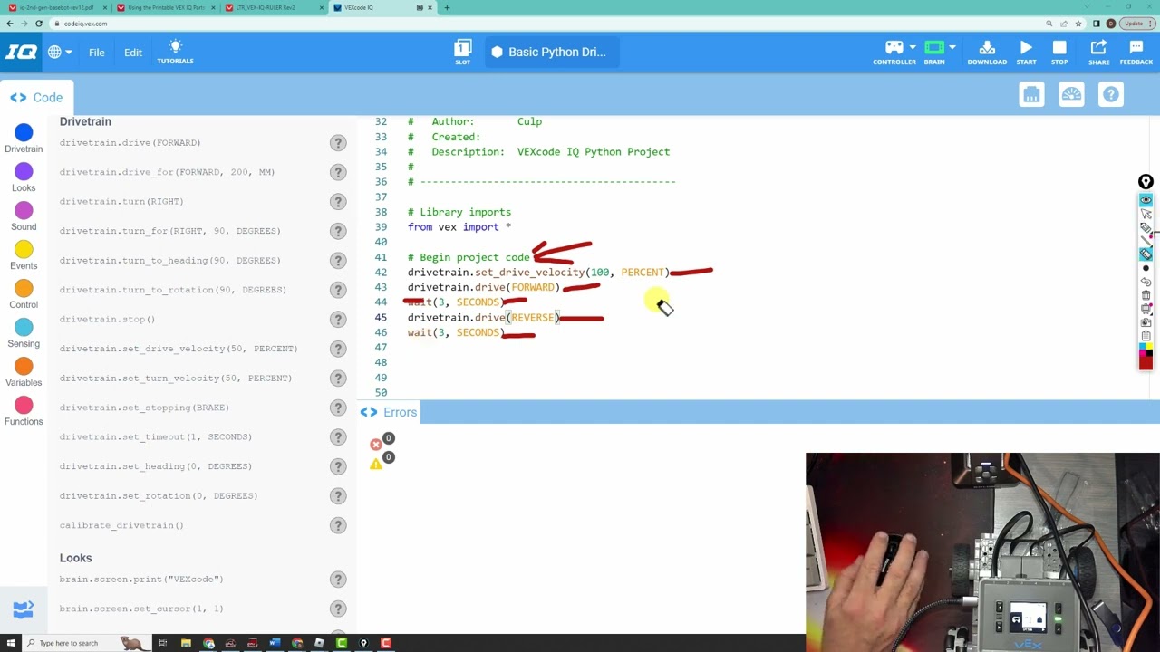 A Brief Intro to Python on the Vex IQ V2